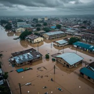 Representación ilustrativa de inundación Piura