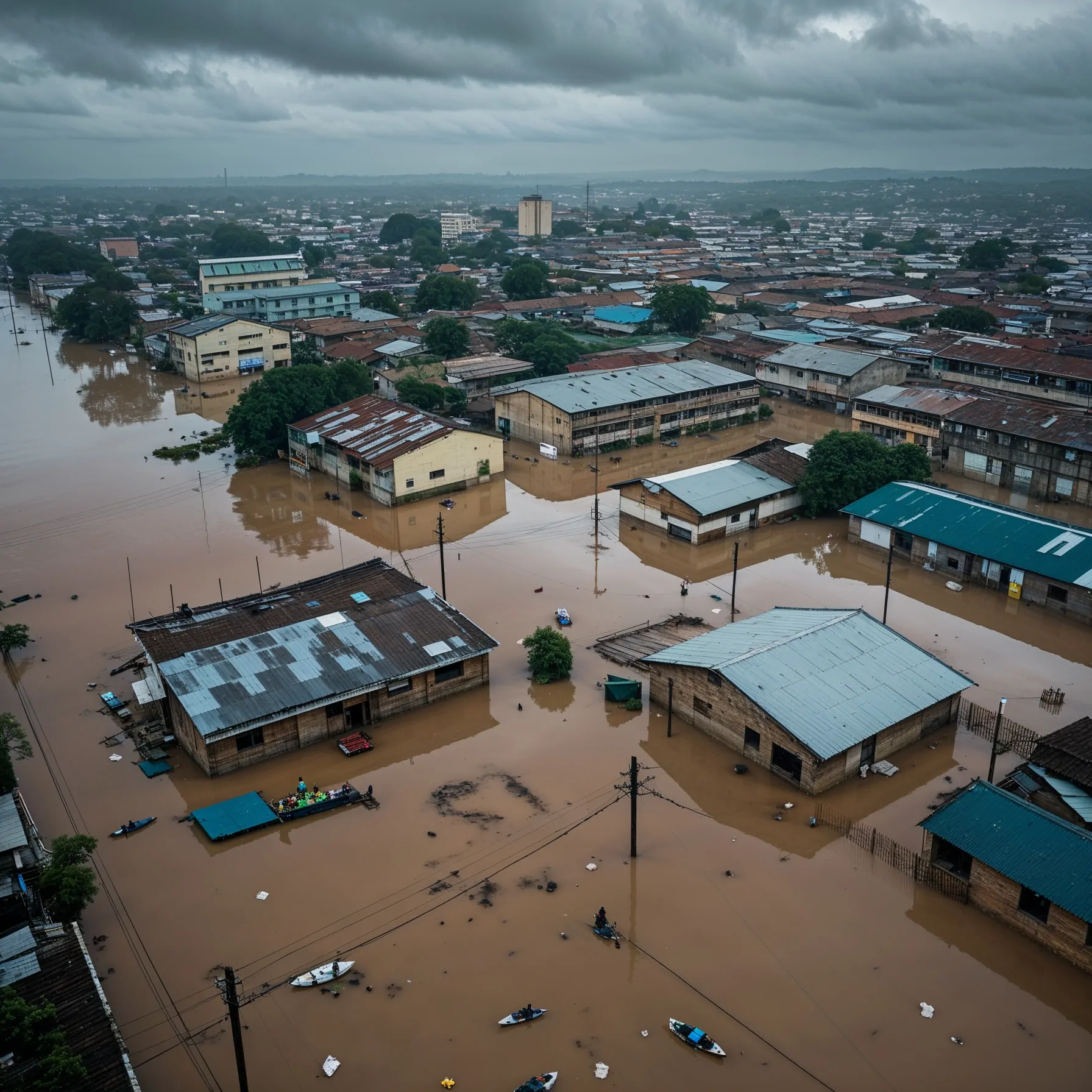 Representación ilustrativa de inundación Piura